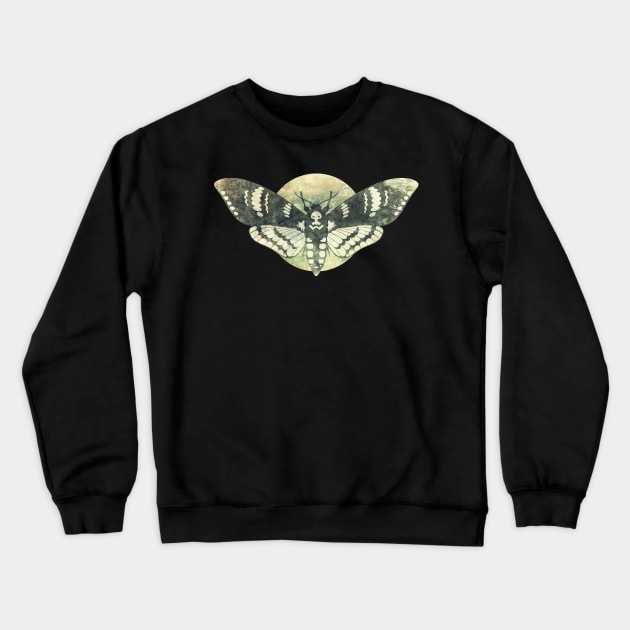 Moth And Moon Crewneck Sweatshirt by LeighWortley